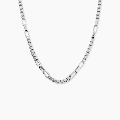 Collier M&eacute;tal Acier Blanc - Colliers fantaisie Homme | Marc Orian