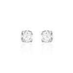 Boucles D'oreilles Or Blanc Victoria Puces Diamants - Puces Femme | Marc Orian