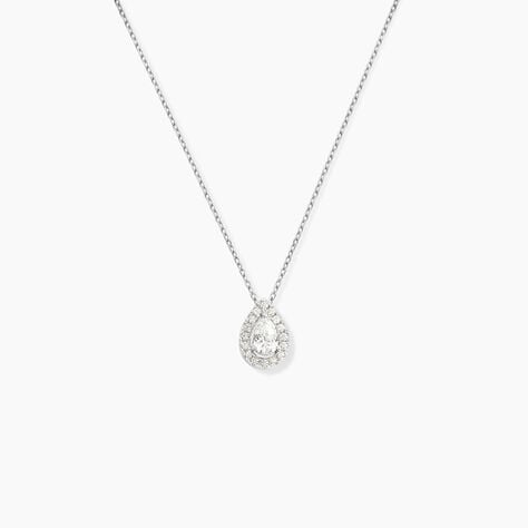 Collier Hildana Or Blanc Oxyde De Zirconium - Colliers solitaires Femme | Marc Orian