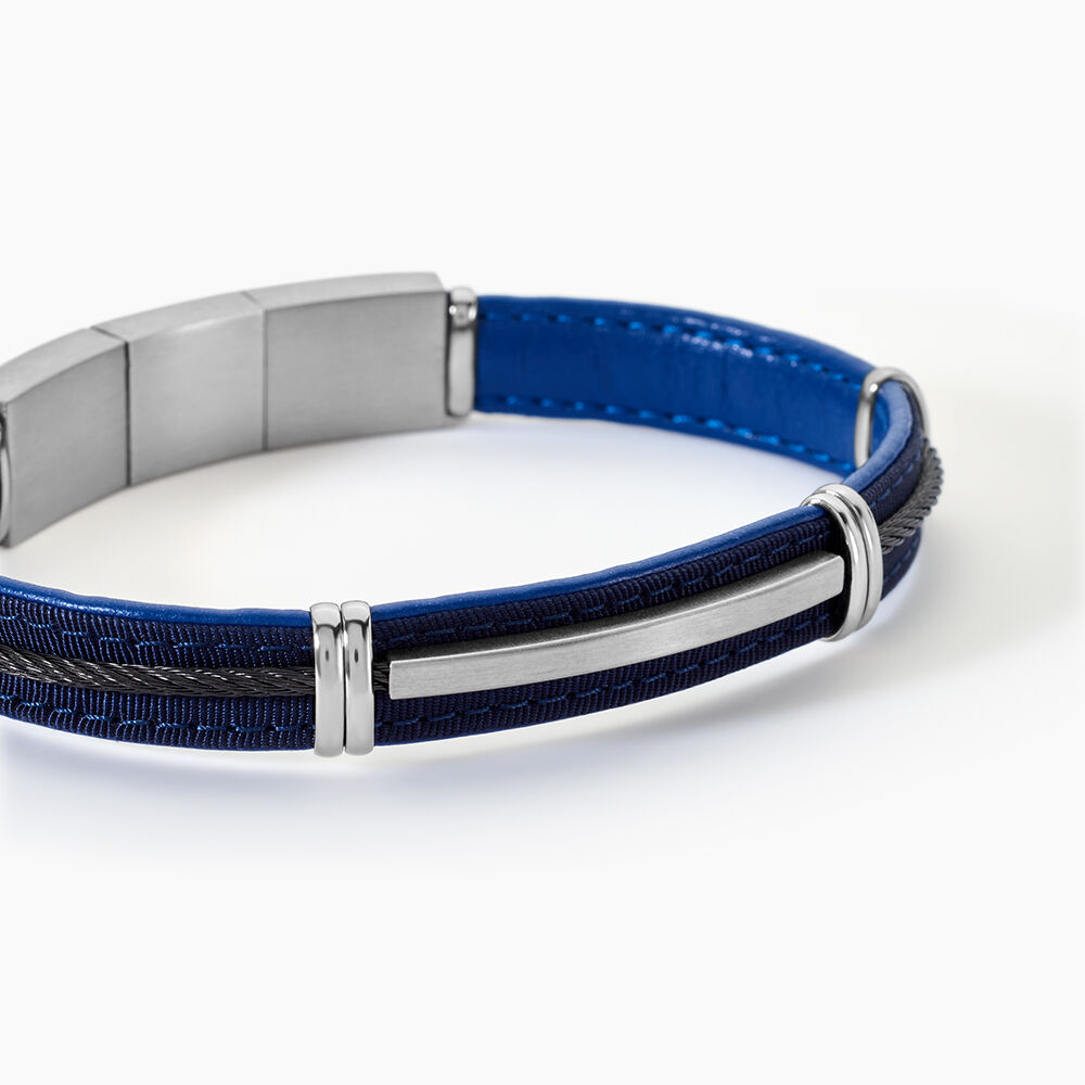 Bracelet Jourdan Otto Cuir Bleu - Bracelets cuir Homme | Marc Orian