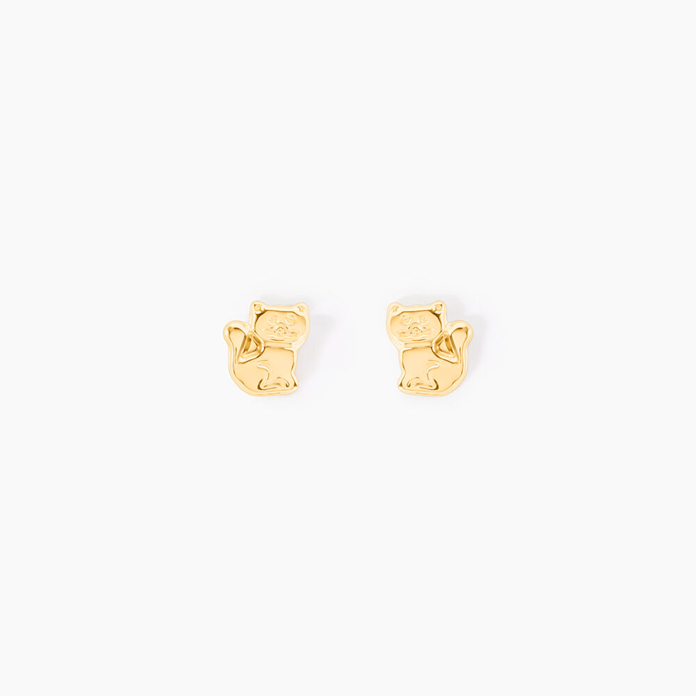 Boucles D'oreilles Puces Florenta Chat Or Jaune - Puces Enfant | Marc Orian