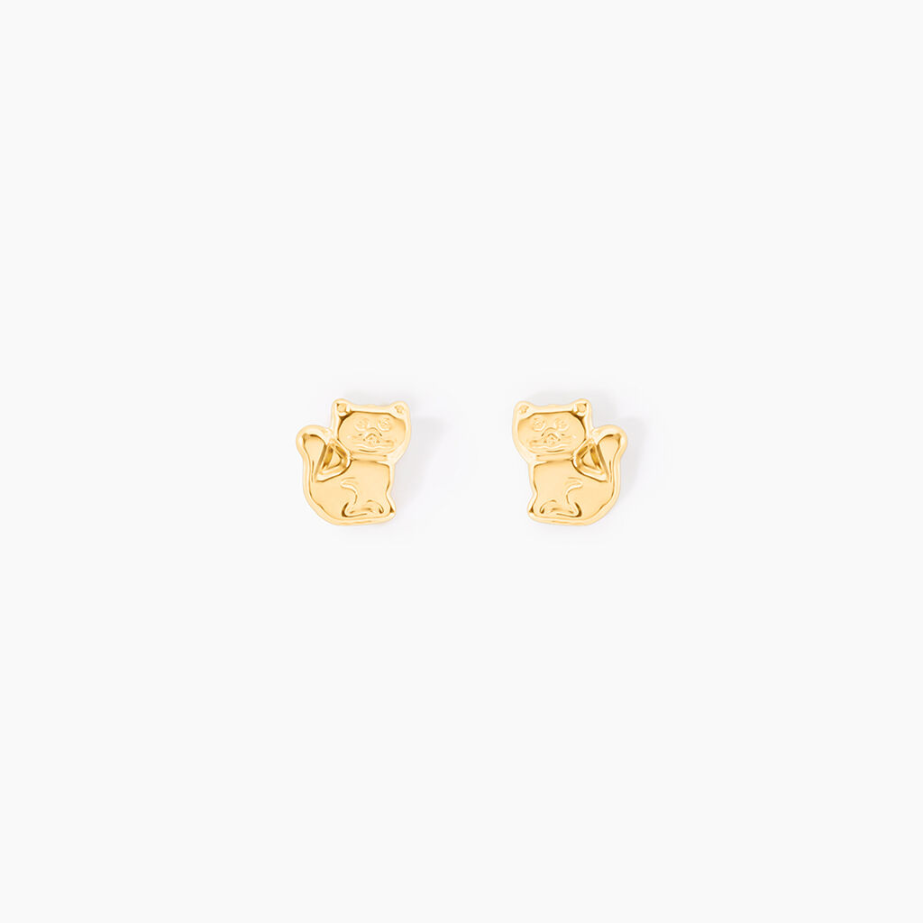 Boucles D'oreilles Puces Florenta Chat Or Jaune - Puces Enfant | Marc Orian