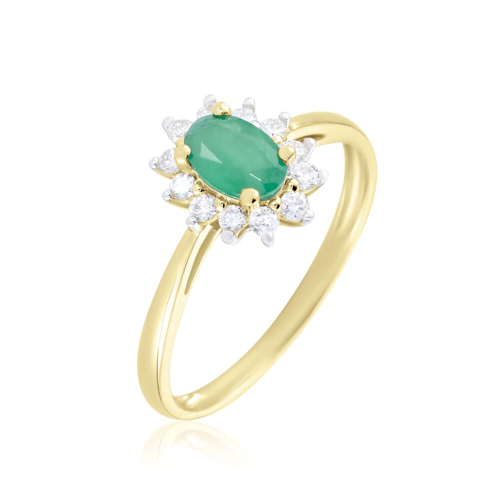 Bague Or Jaune Vladimir  Emeraude Diamants -  Femme | Marc Orian