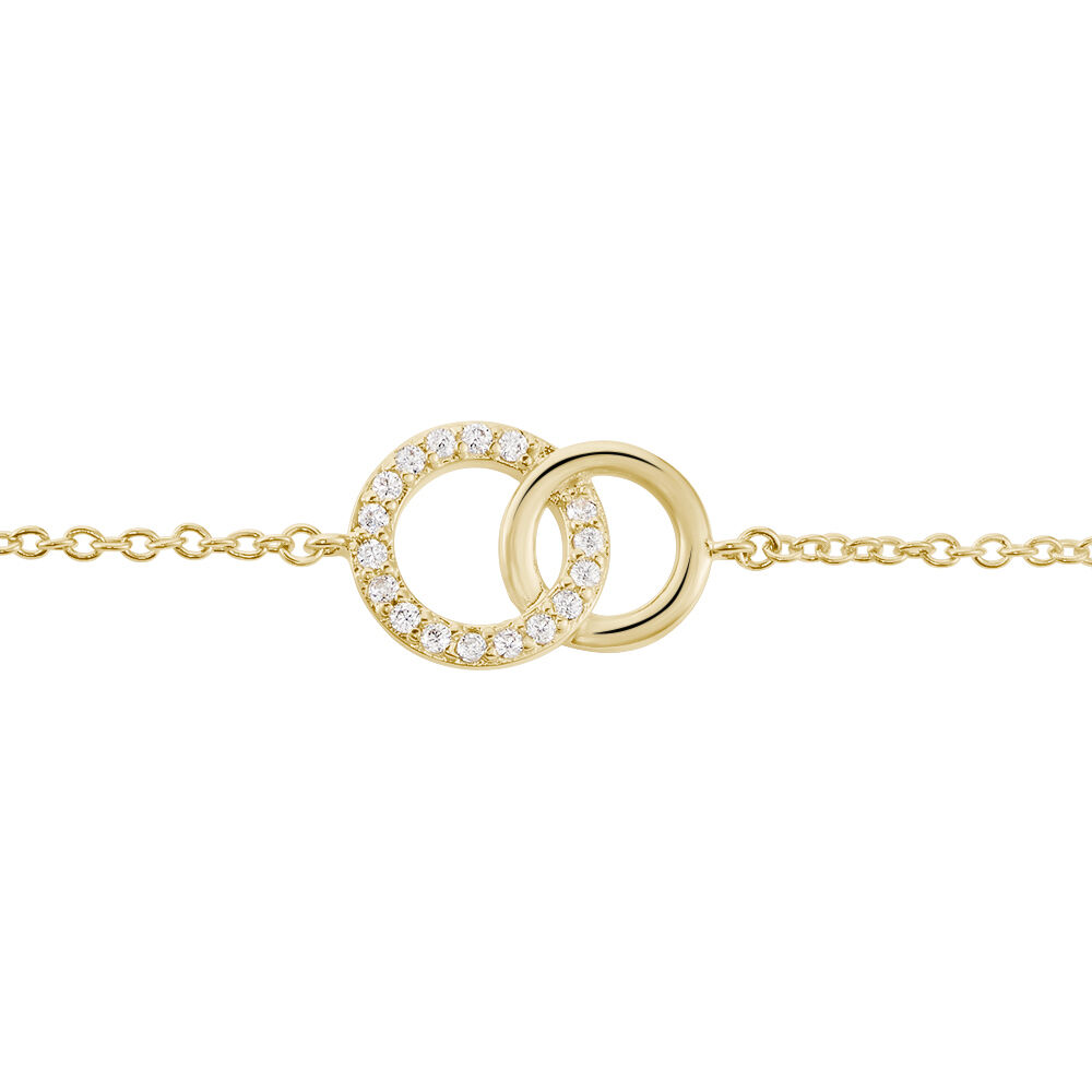 Bracelet Poeae Plaqué Or Jaune Oxyde De Zirconium - Bracelets Anneaux Entrelaces Femme | Marc Orian