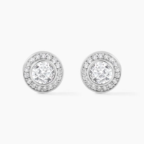 Boucles D'oreilles Puces Marquise Argent Blanc Oxyde De Zirconium - Puces Femme | Marc Orian