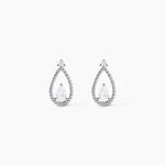 Boucles D'Oreilles Puces Loane Argent Blanc Oxyde De Zirconium - Puces Femme | Marc Orian