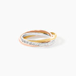 Alliance Entrelacee Diamantee Ruban Plat Or Tricolore - Alliances duo Unisex | Marc Orian
