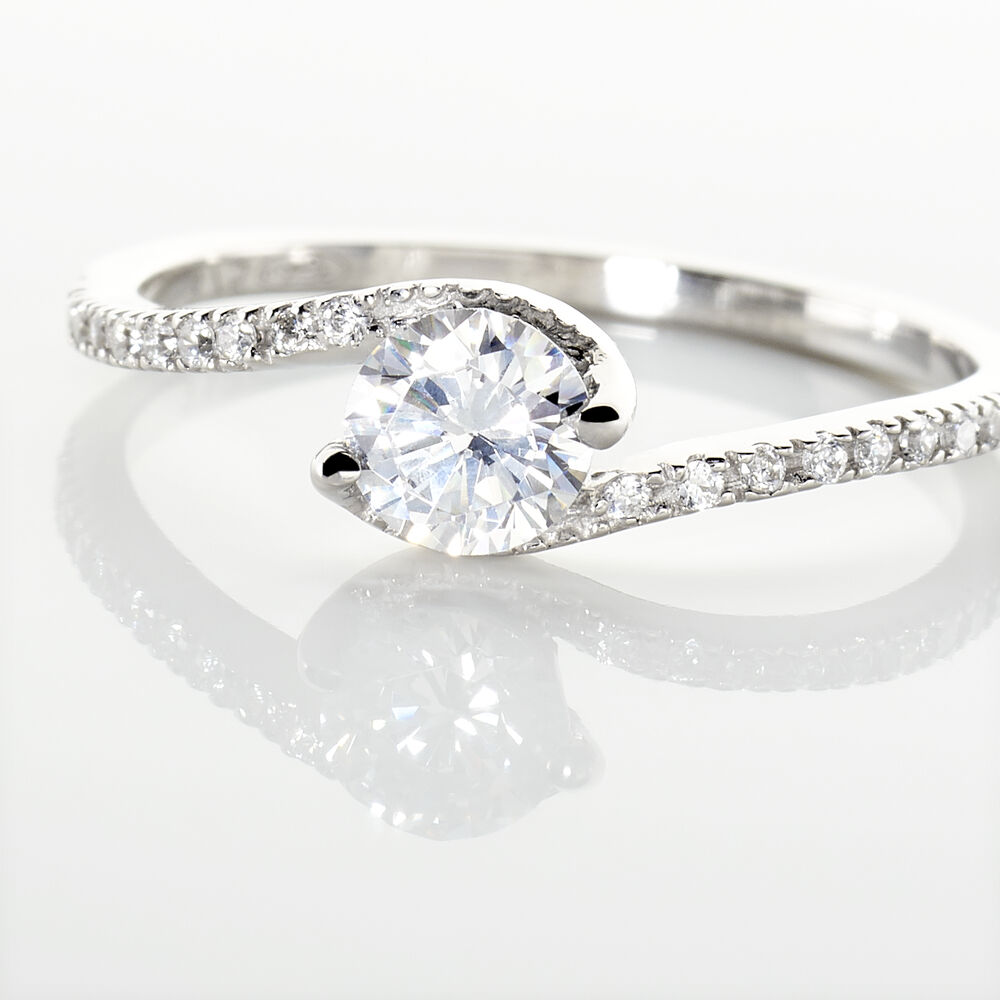 Bague Olly Or Blanc Oxyde De Zirconium - Solitaires Femme | Marc Orian