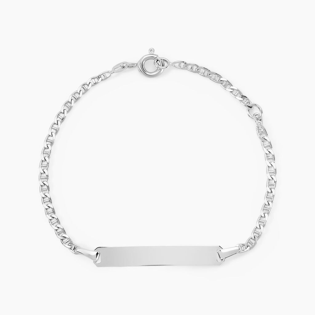 Bracelet Identite Bebe Or Blanc Faniela - Gourmettes Enfant | Marc Orian