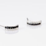 Boucles D'oreilles Puces Demi Lune Or Blanc Diamant - Puces Femme | Marc Orian