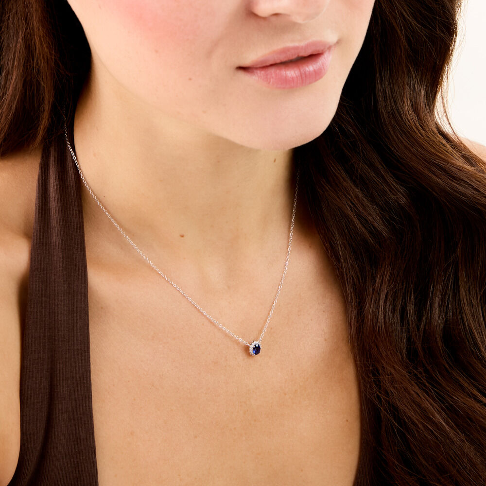 Collier Liz Argent Blanc Pierre De Synthese Oxyde De Zirconium - Colliers avec pierres Femme | Marc Orian