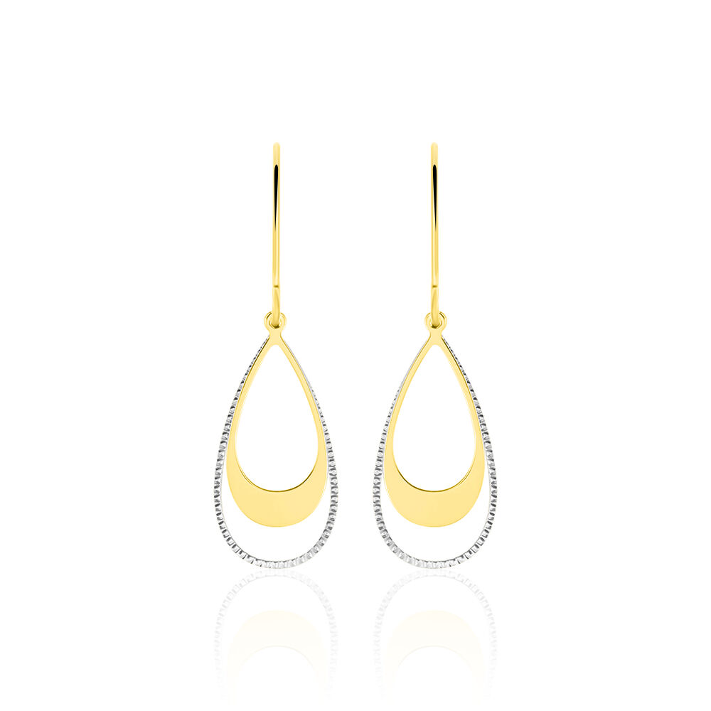 Boucles D'oreilles Pendantes Anila Gouttes Or Bicolore - Pendantes Femme | Marc Orian