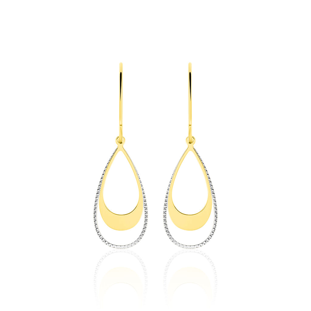 Boucles D'oreilles Pendantes Anila Gouttes Or Bicolore - Pendantes Femme | Marc Orian