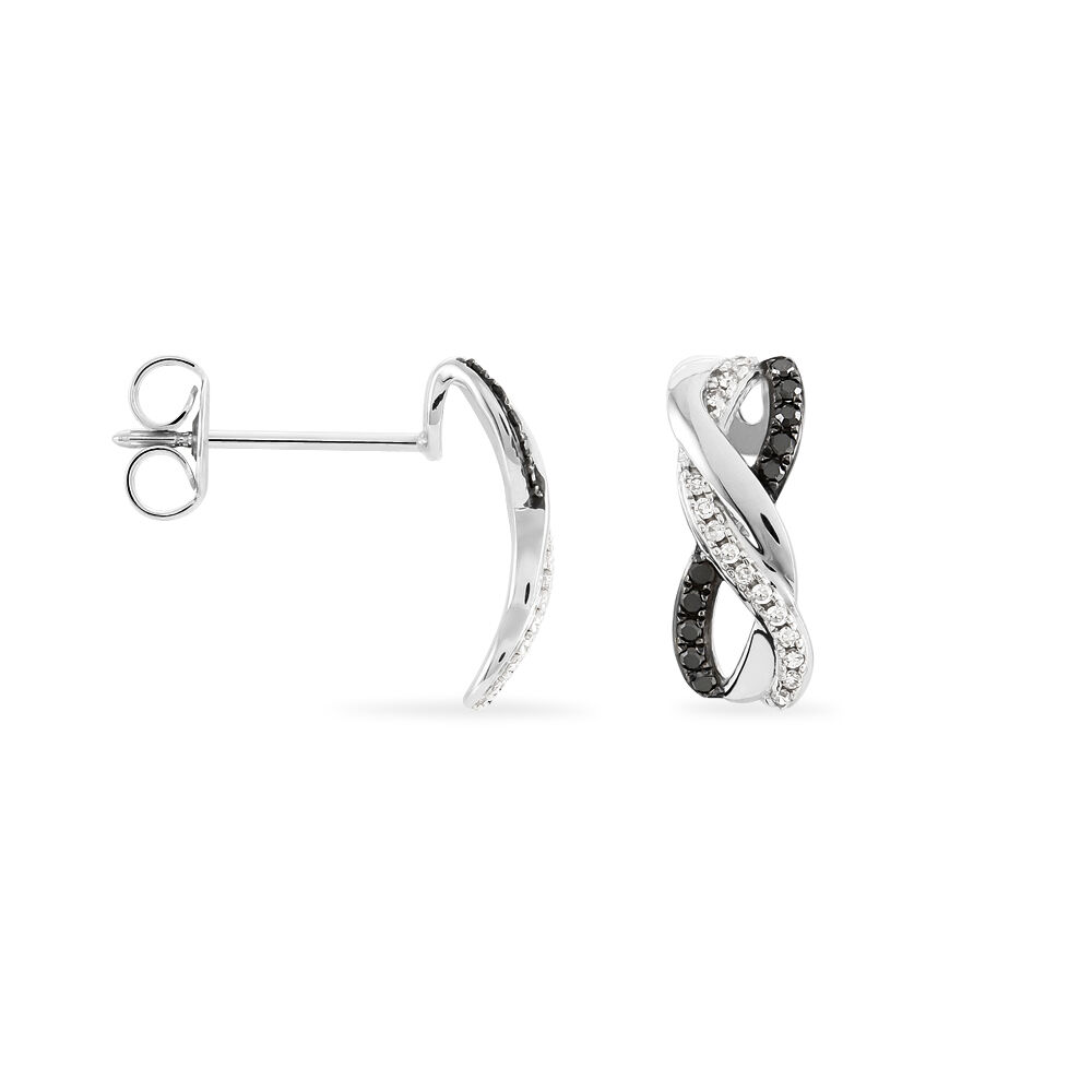 Boucles D'oreilles Puces May Or Blanc Diamant - Puces Femme | Marc Orian