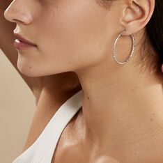 Créoles Cayla Or Blanc - Boucles d'oreilles Créoles Femme | Marc Orian