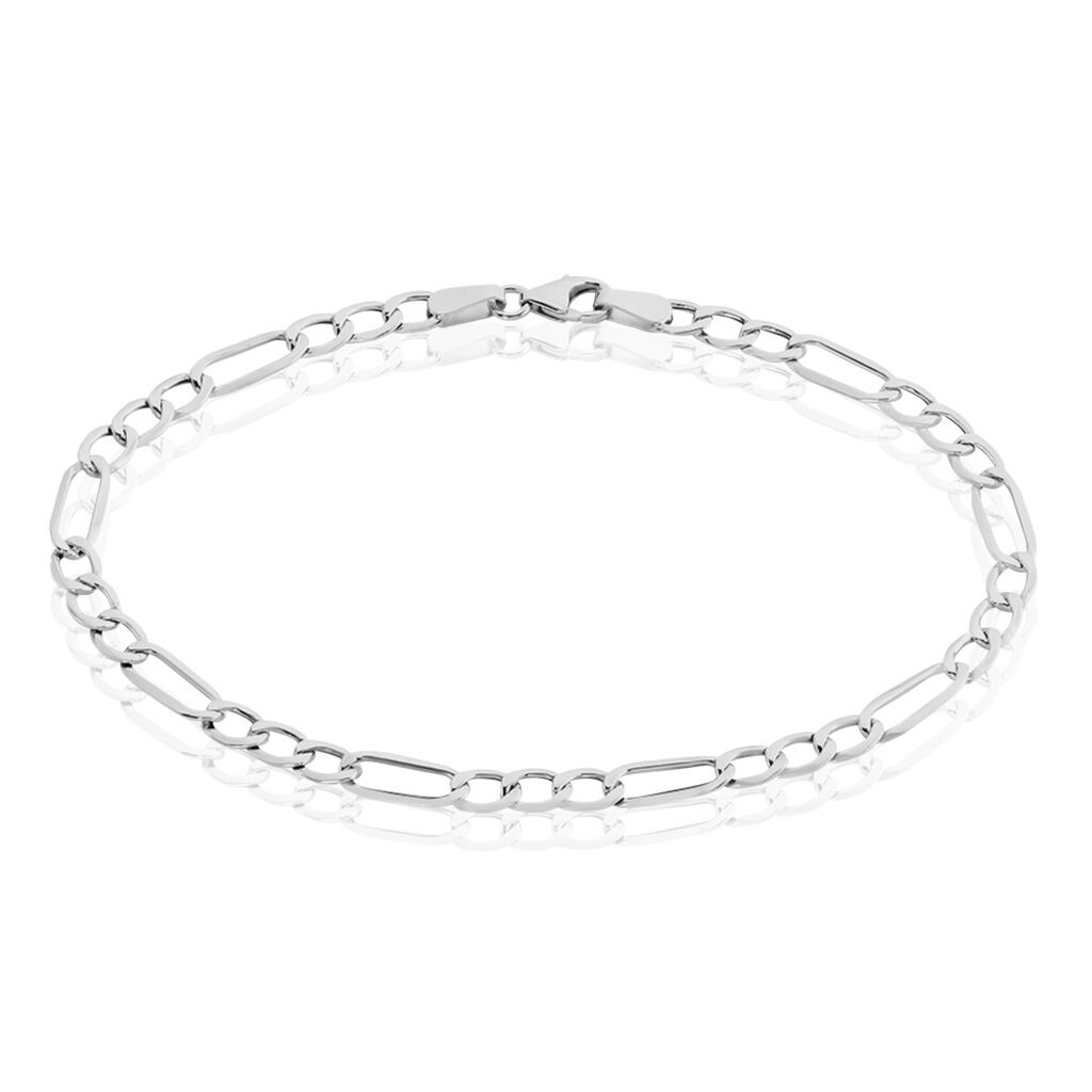 Bracelet Or Blanc Maille Alternée 1/3 - Bracelets mailles Femme | Marc Orian