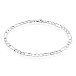Bracelet Or Blanc Maille Altern&eacute;e 1/3 - Bracelets mailles Femme | Marc Orian