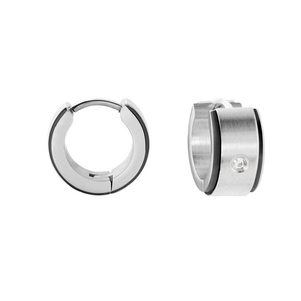Créoles Jourdan Ios Acier Blanc Oxyde De Zirconium - Créoles Homme | Marc Orian