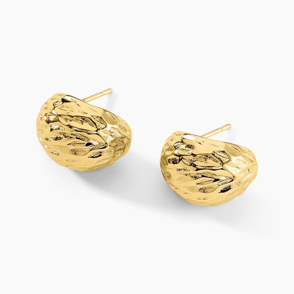 Boucles D'oreilles Puces Almeria Acier Jaune - Puces Femme | Marc Orian