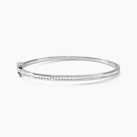 Bracelet Jonc Laurianne Argent Blanc Oxyde De Zirconium - Bracelets joncs Femme | Marc Orian