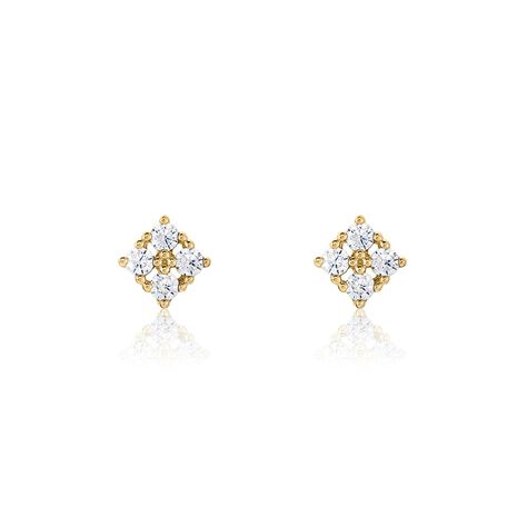 Boucles D'oreilles Puces éclat Perlé Plaqué Or Oxyde De Zirconium - Puces Femme | Marc Orian