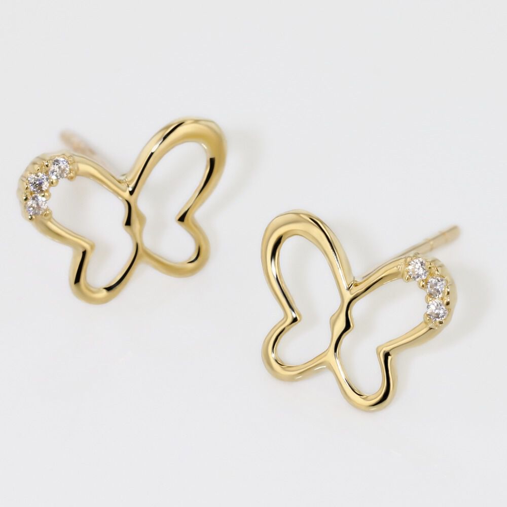 Boucles D'oreilles Puces Camomille Or Jaune Oxyde De Zirconium - Puces Enfant | Marc Orian