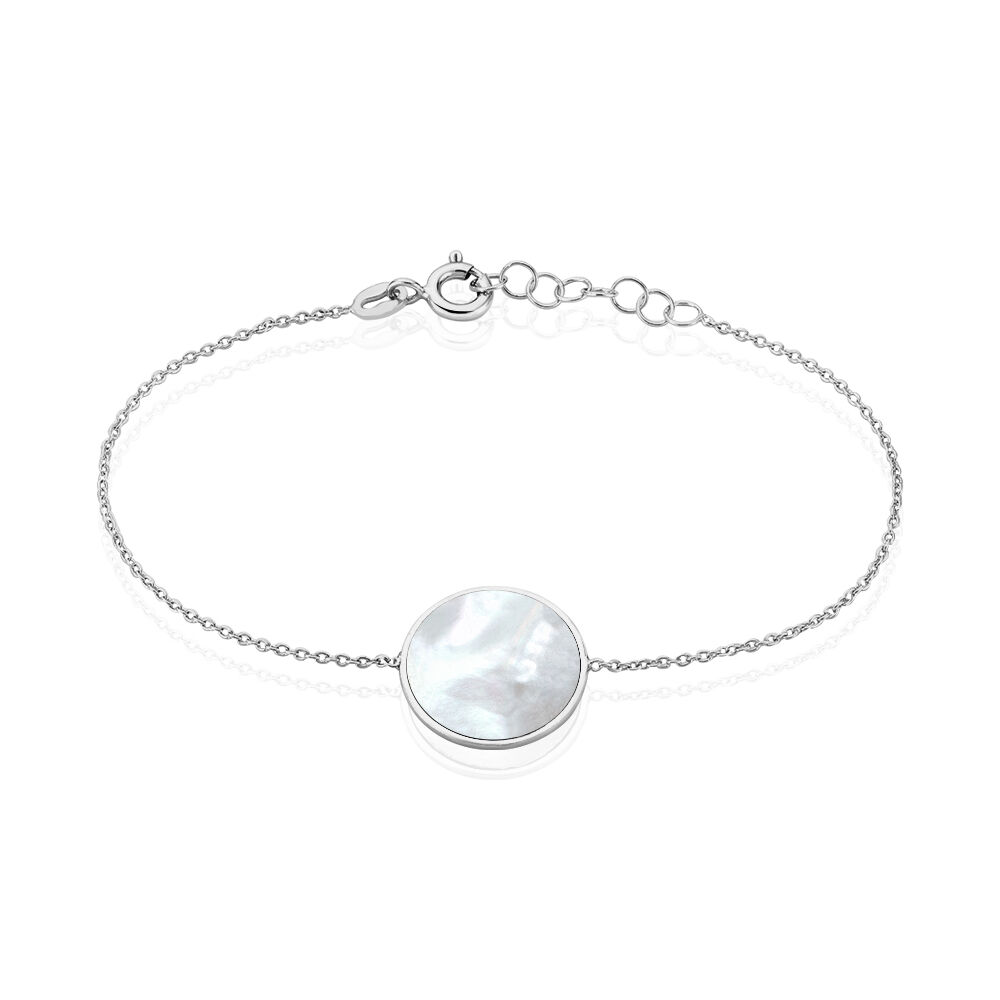 Bracelet Zoelle Argent Blanc Nacre - Bracelets Medailles Femme | Marc Orian