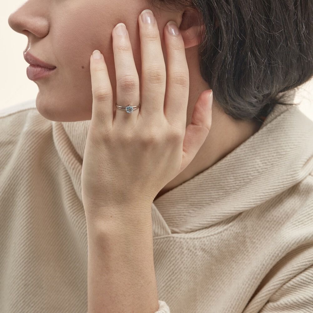 Bague Mahina Or Blanc Topaze - Bagues pierres fines Femme | Marc Orian