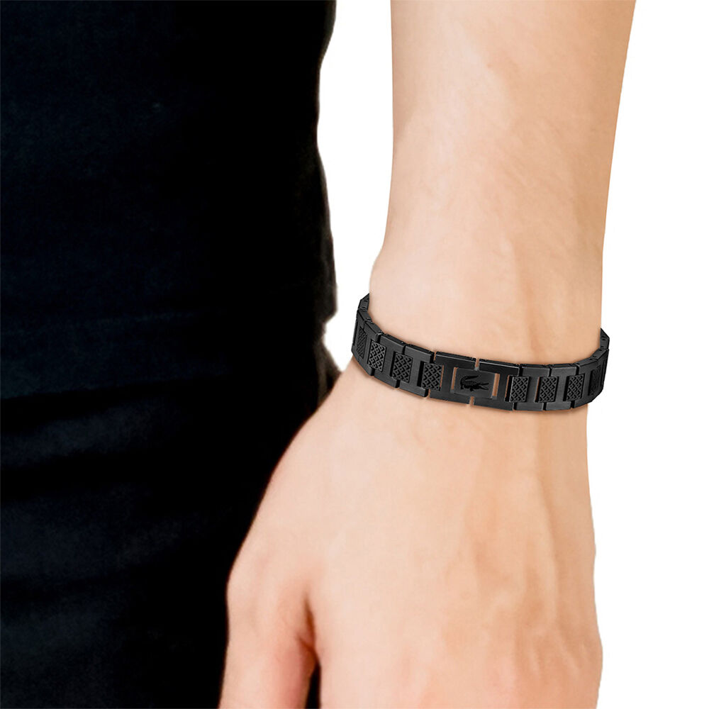 Bracelet Lacoste Metropole Acier Noir - Bijoux Homme | Marc Orian