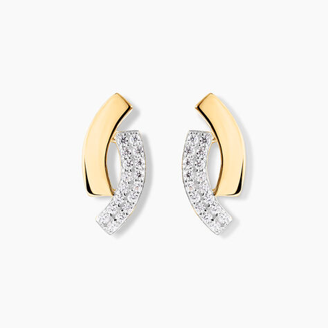 Boucles D'oreilles Puces Vero Or Jaune Oxyde De Zirconium - Puces Femme | Marc Orian