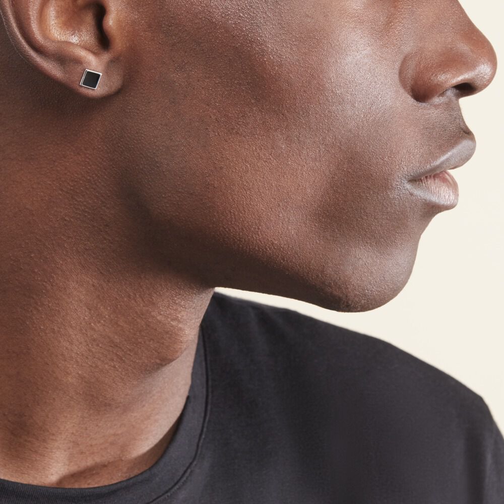 Boucle D'oreille Unitaire Argent Blanc Midas - Puces Homme | Marc Orian