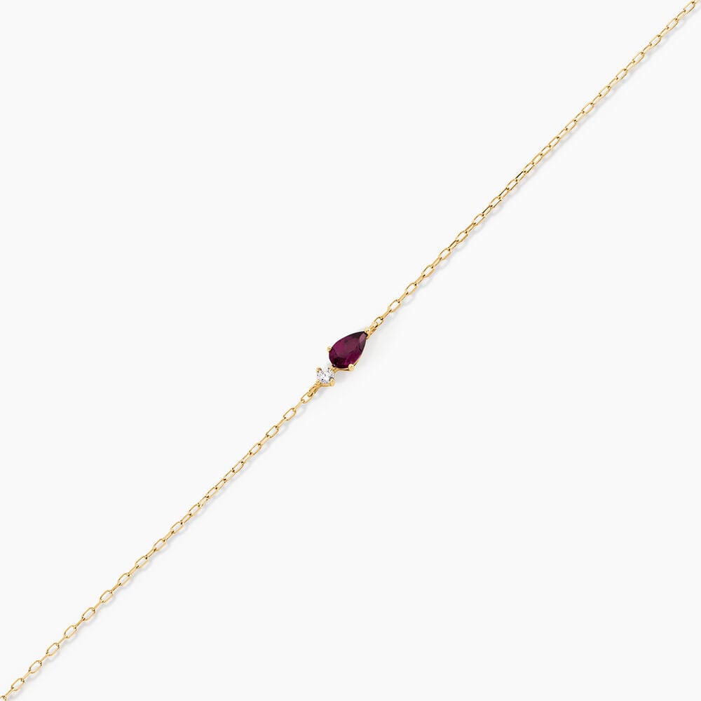Bracelet Lylia Or Jaune Rhodolite Oxyde De Zirconium - Bracelets cha&icirc;nes Femme | Marc Orian