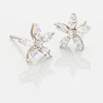 Boucles D'oreilles Puces Horcia Or Blanc Oxyde De Zirconium - Puces Femme | Marc Orian