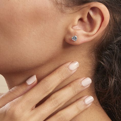 Boucles D'oreilles Puces Klodina Or Blanc Topaze - Clous d'oreilles Femme | Marc Orian