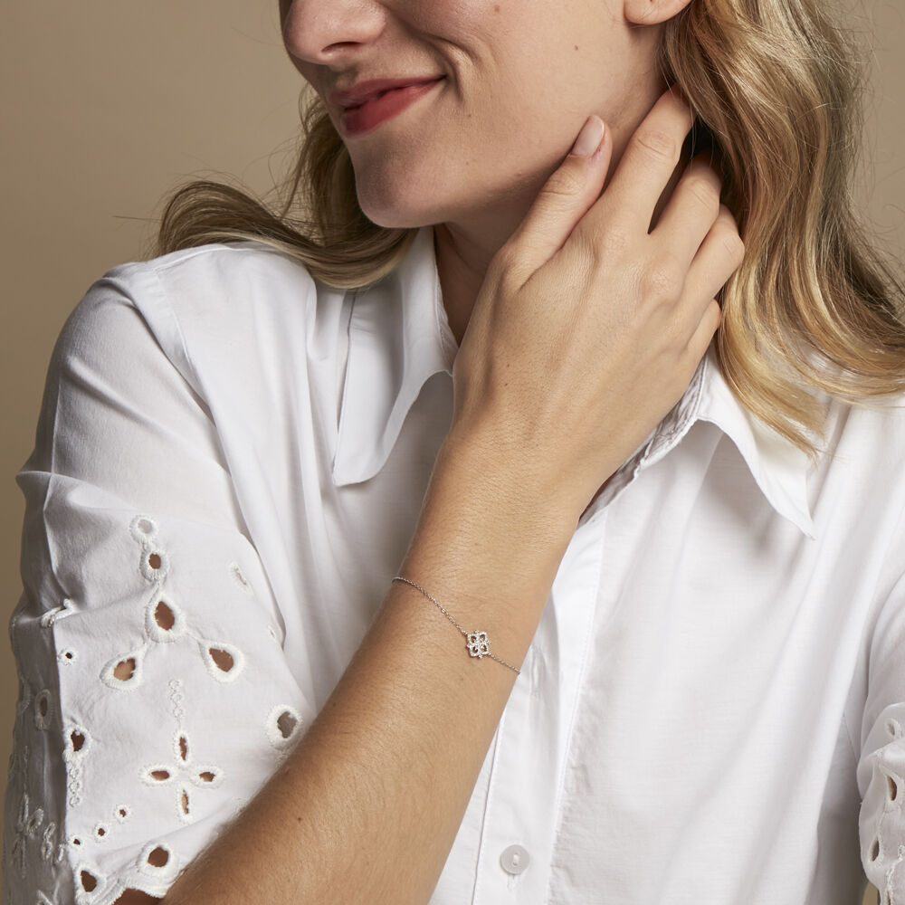 Bracelet Vasya Or Blanc Diamant - Bracelets chaînes Femme | Marc Orian