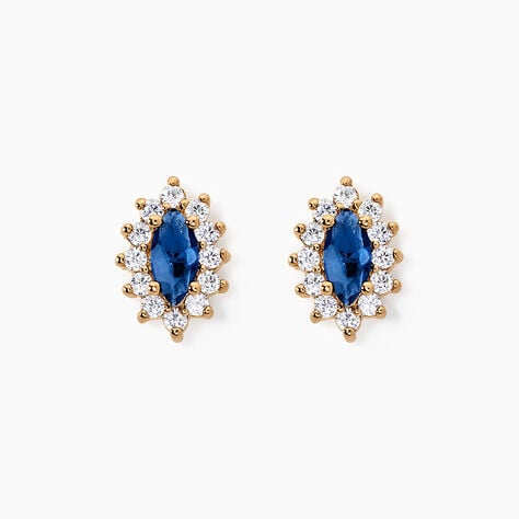 Boucles D'oreilles Puces Lisea Plaqué Or Verre Et Oxyde De Zirconium - Puces Femme | Marc Orian