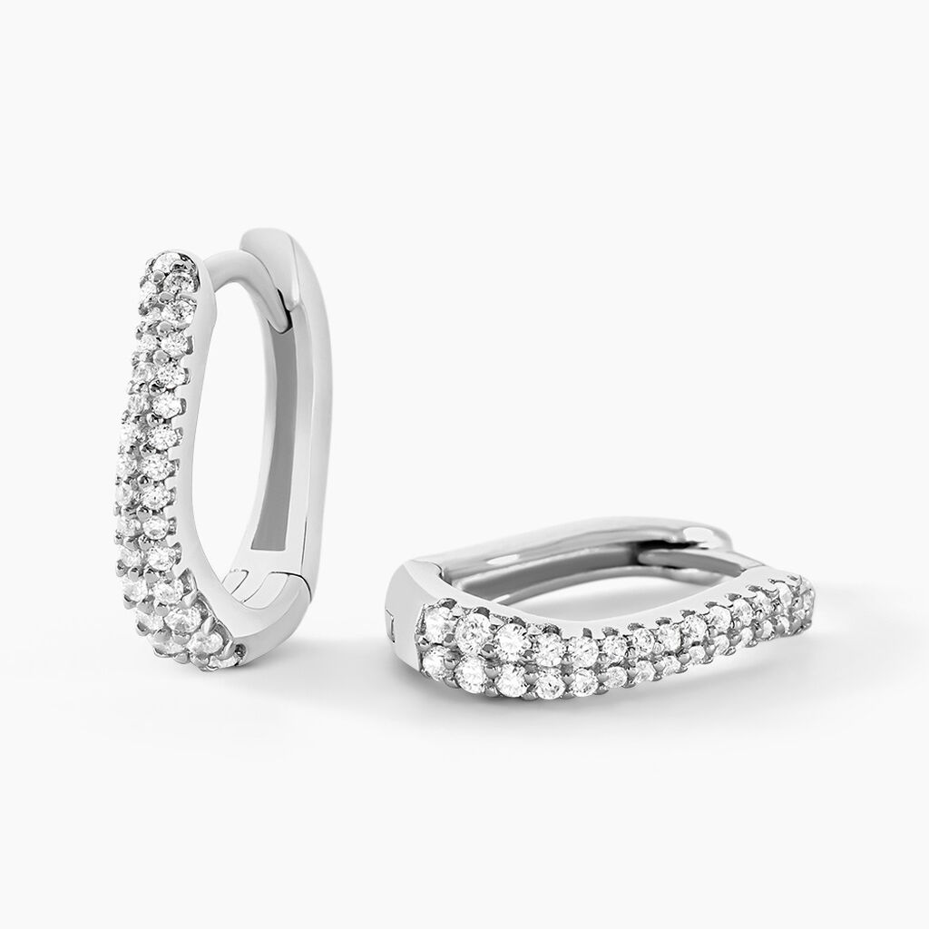 Cr&eacute;oles Sattya Argent Blanc Oxyde De Zirconium - Cr&eacute;oles Femme | Marc Orian