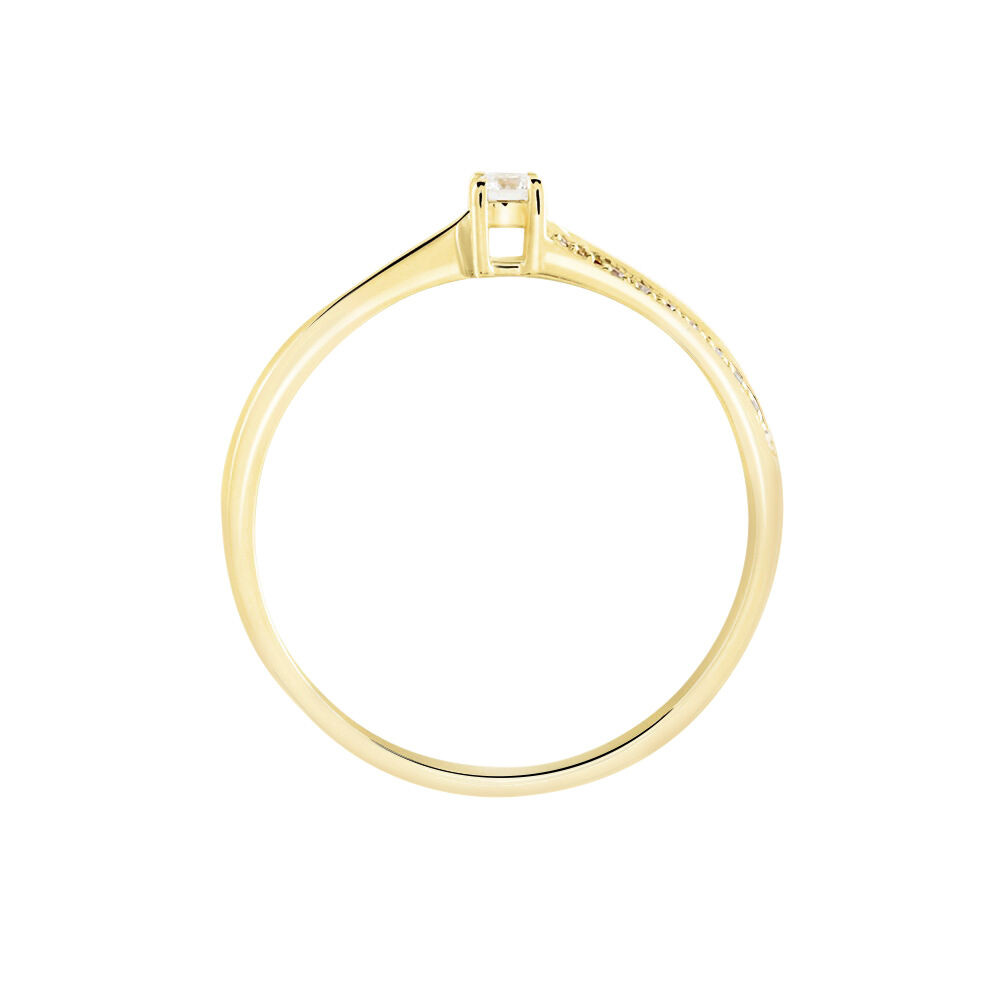 Bague Solitaire Asia Or Jaune Diamant - Parures de mariage Femme | Marc Orian