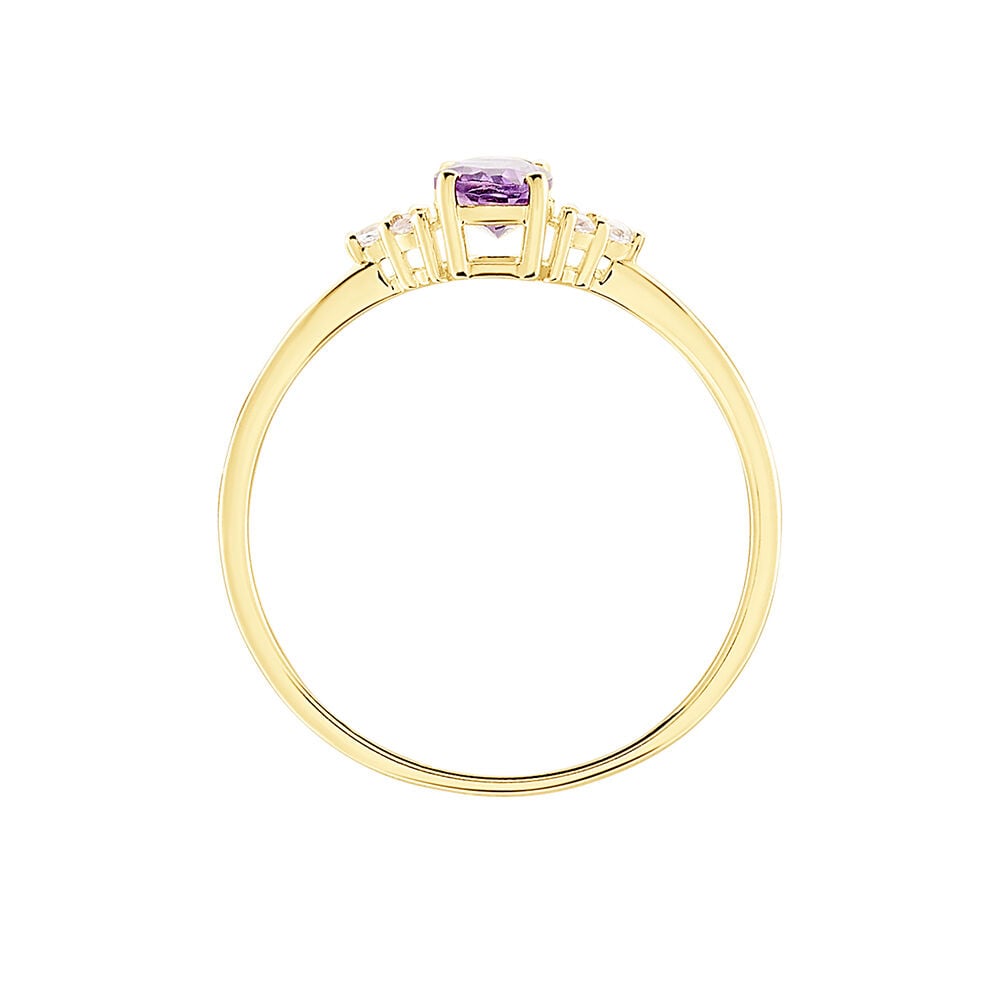Bague Diapre Or Jaune Am&eacute;thyste Oxyde De Zirconium - Bagues pierres fines Femme | Marc Orian