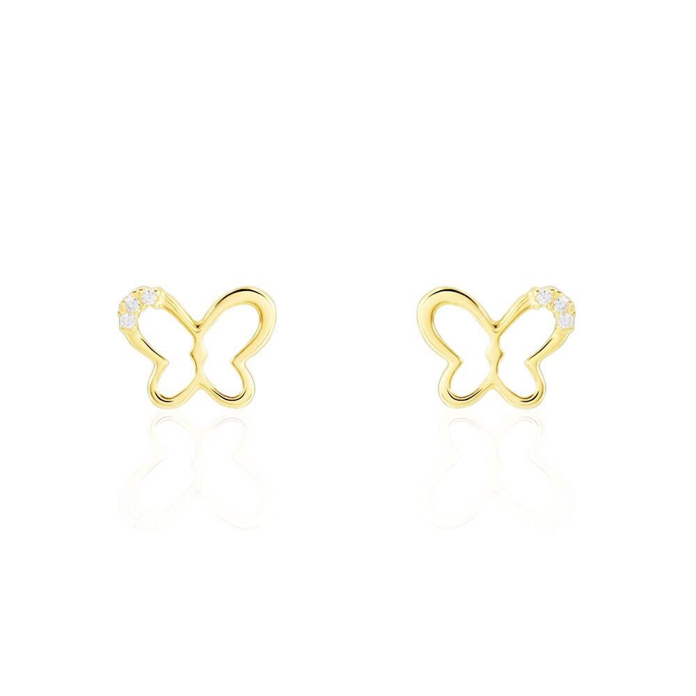 Boucles D'oreilles Puces Camomille Or Jaune Oxyde De Zirconium - Puces Enfant | Marc Orian