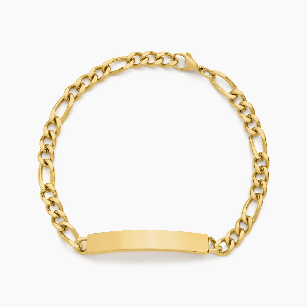 Bracelet Identit&eacute; Jimmy Acier Jaune - Gourmettes Homme | Marc Orian