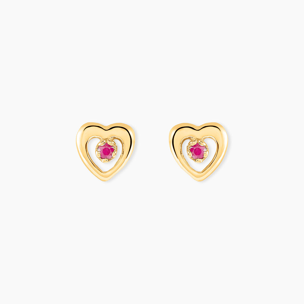 Boucles D'oreilles Puces Izild Or Jaune Rubis - Puces Femme | Marc Orian