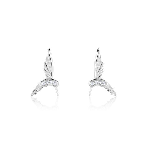 Boucles D'oreilles Puces Irysa Argent Blanc Oxyde De Zirconium - Puces Femme | Marc Orian