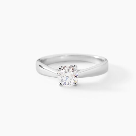 Bague Solitaire Vicoeuria Or Blanc Diamant Synth&eacute;tique - Parures de mariage Femme | Marc Orian