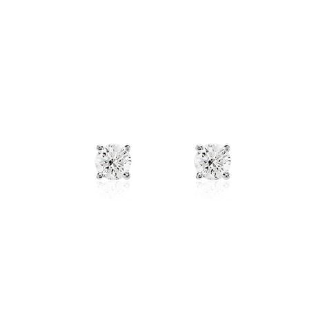 Boucles D'oreilles Puces Or Blanc Aphrodite Diamants - Puces Femme | Marc Orian