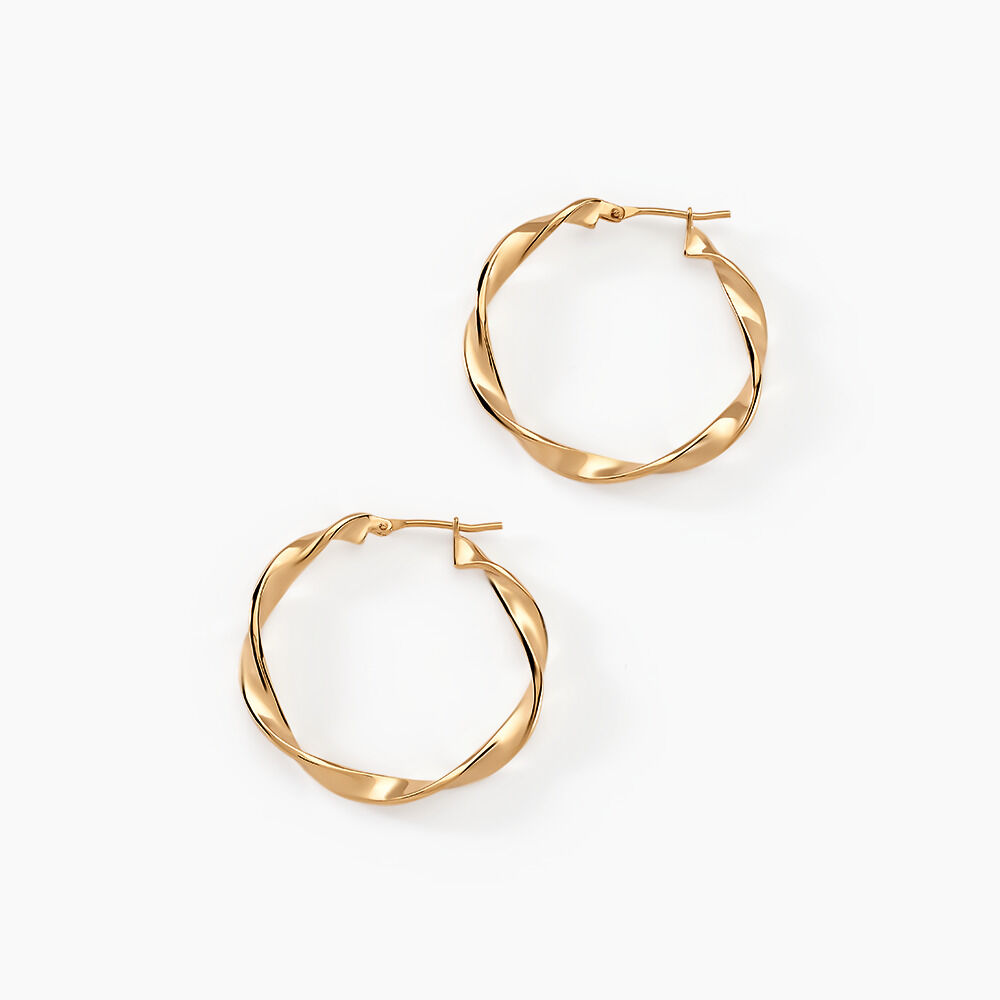 Cr&eacute;oles Lenna Torsad&eacute;e Plaqu&eacute; Or Jaune - Cr&eacute;oles Femme | Marc Orian