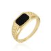 Chevalière Plaqué Or Jaune Steven Email Noir
