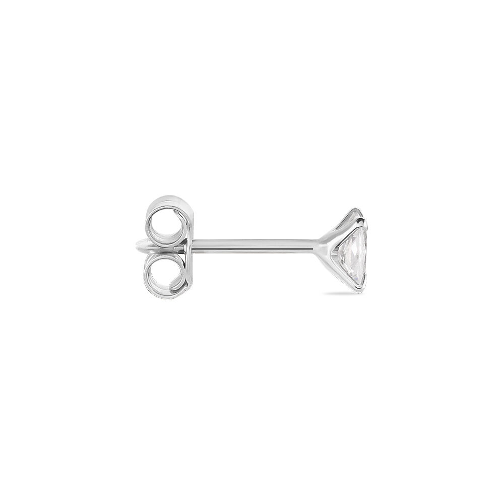 Boucle D'oreille Puce Unitaire Paco Argent Blanc Oxyde De Zirconium - Puces Homme | Marc Orian