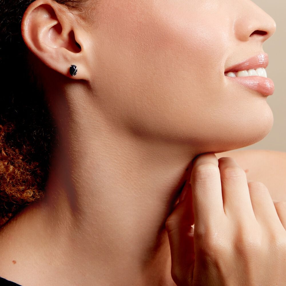 Boucles D'oreilles Puces Prudencia Or Blanc Saphir - Puces Femme | Marc Orian