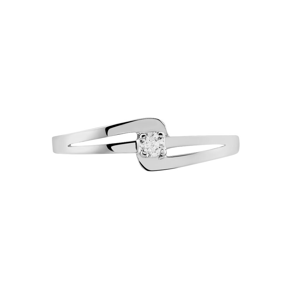 Bague Nesryne Or Blanc Oxyde De Zirconium - Solitaires Femme | Marc Orian